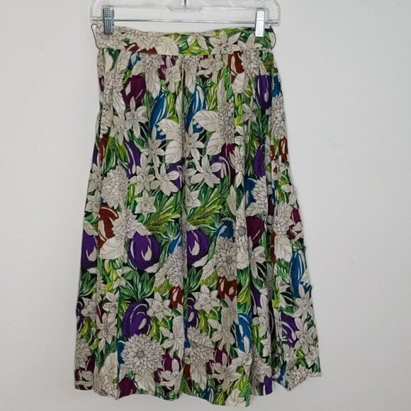 Melrose Flower Pattern Midi Skirt - Picture 1 of 4